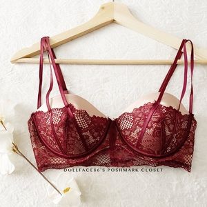 Gorgeous Burgundy & Nude Lace Bra